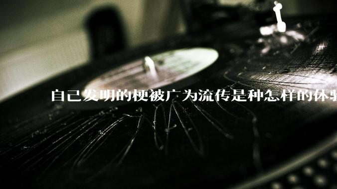自己发明的梗被广为流传是种怎样的体验?